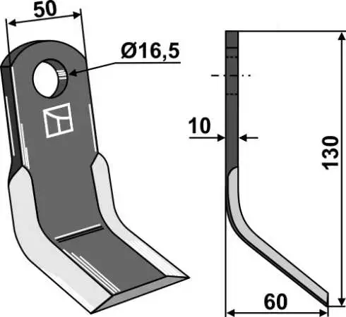 Y-Messer 130x50mm